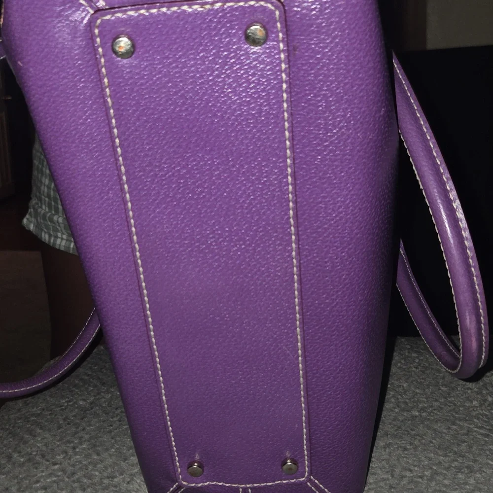 Kate Spade Purple Pebbled Leather Tote - Picture 9 of 12
